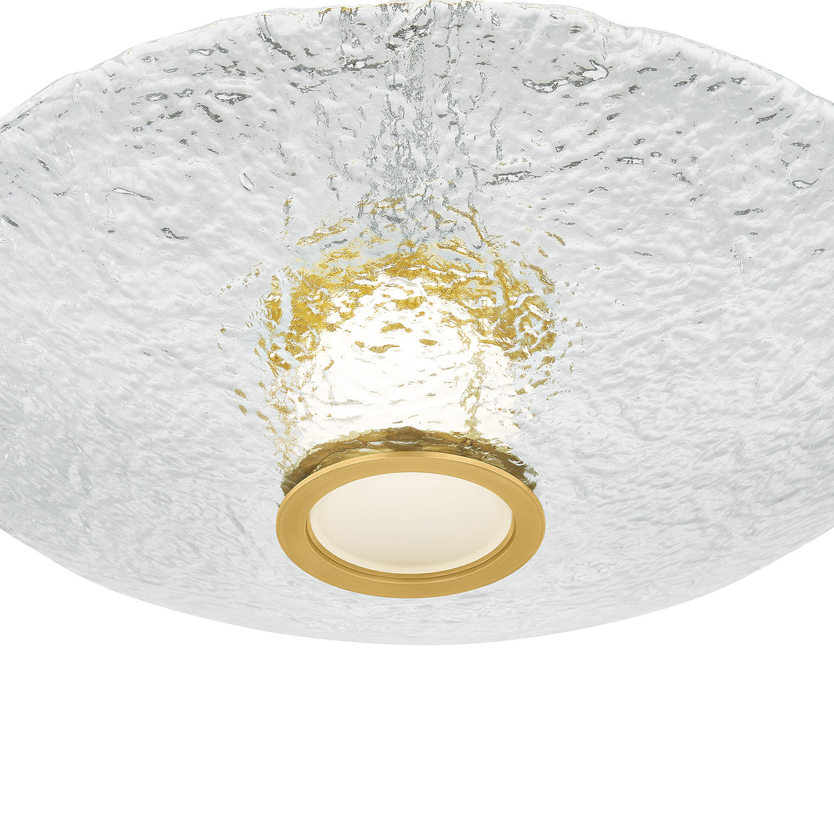 Verne LED Flush Mount 20", Aged Brass and Piastra Glass