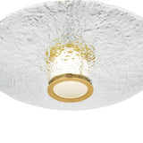 Verne LED Flush Mount 20", Aged Brass and Piastra Glass