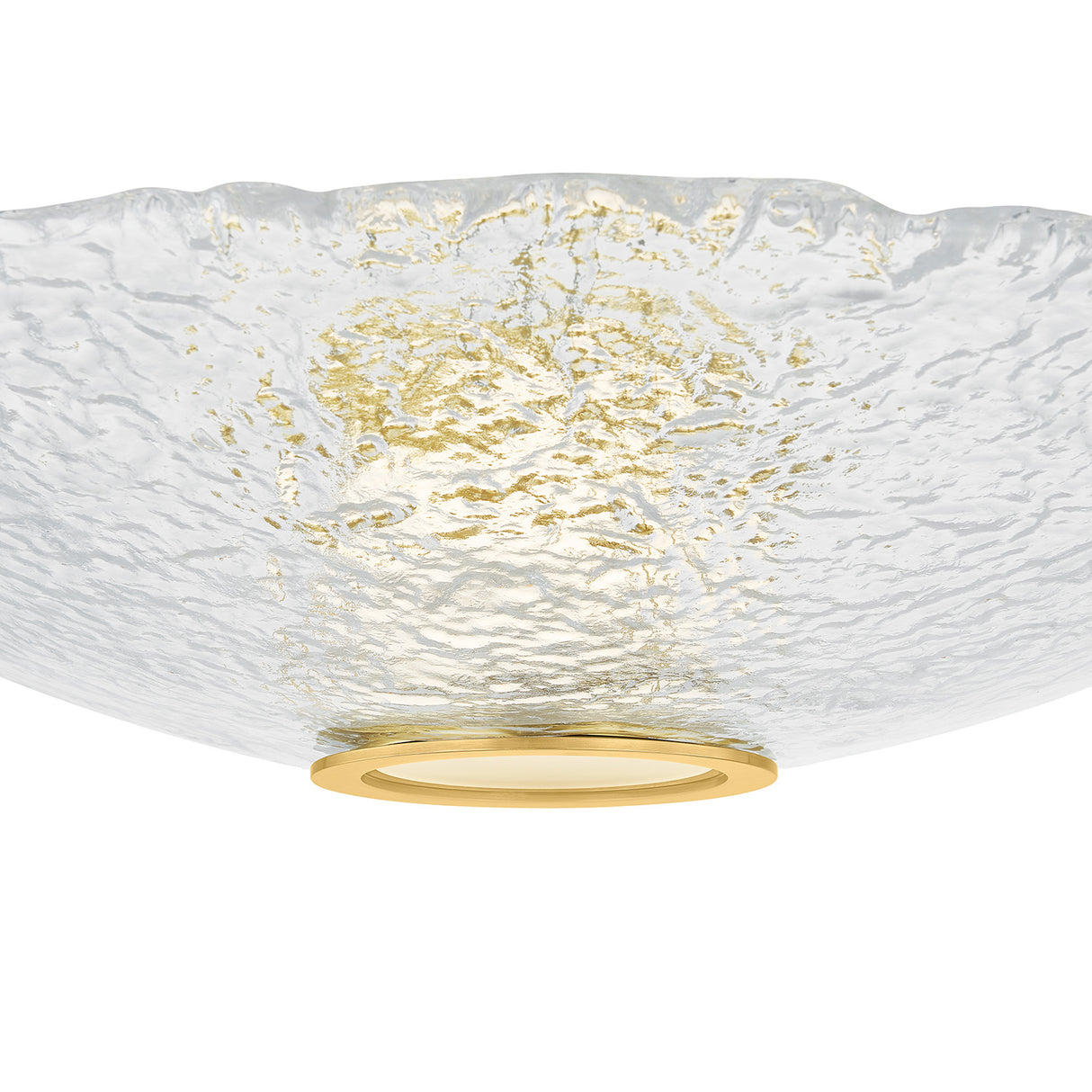 Verne LED Flush Mount 20", Aged Brass and Piastra Glass