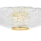 Verne LED Flush Mount 20", Aged Brass and Piastra Glass