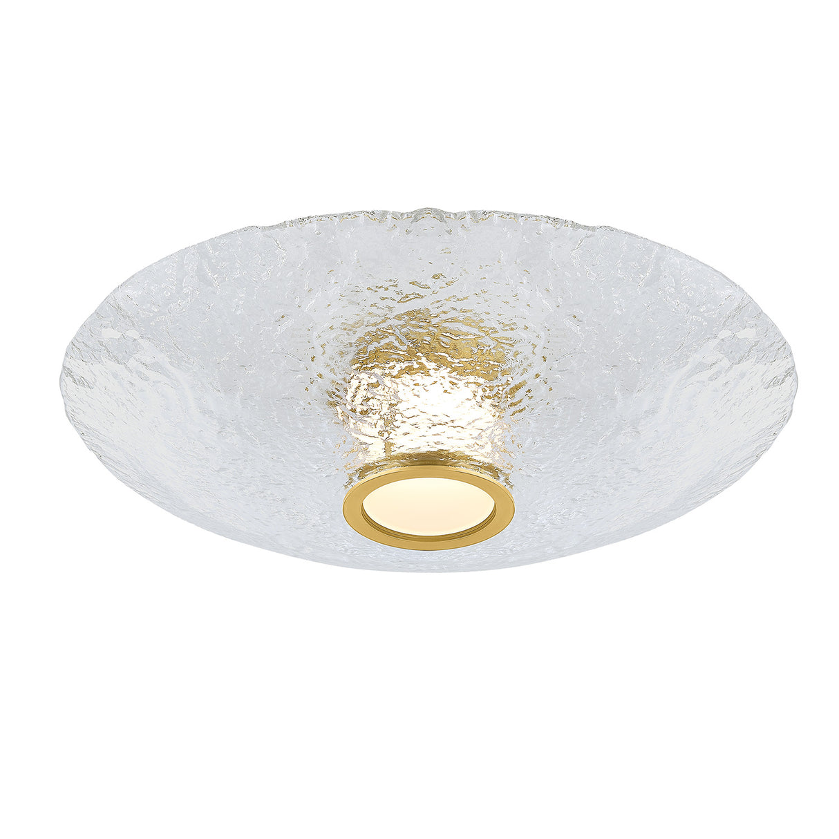 Verne LED Flush Mount 20", Aged Brass and Piastra Glass