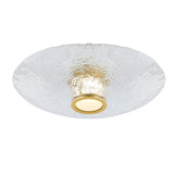 Verne LED Flush Mount 20", Aged Brass and Piastra Glass