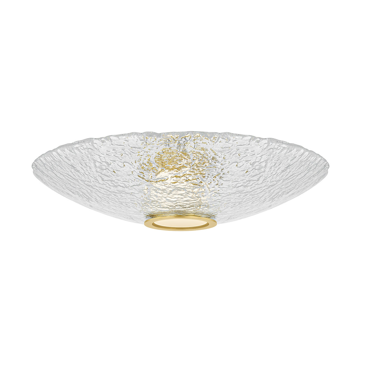 Verne LED Flush Mount 20", Aged Brass and Piastra Glass