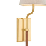 Cameron Wall Sconce 25", Aged Brass with Rattan Accents
