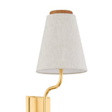 Cameron Wall Sconce 25", Aged Brass with Rattan Accents