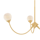 Isabella 3 Light Chandelier 36", Aged Brass with Art Glass