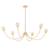 Isabella 6 Light Chandelier 48", Aged Brass with Art Glass