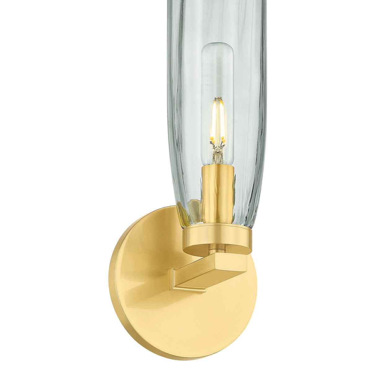 Ernest Wall Sconce 14", Aged Brass and Smoke Glass