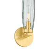 Ernest Wall Sconce 14", Aged Brass and Smoke Glass