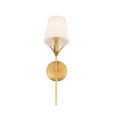 Alice Vanity Wall Sconce 21", Antique Gold and Opal Glass