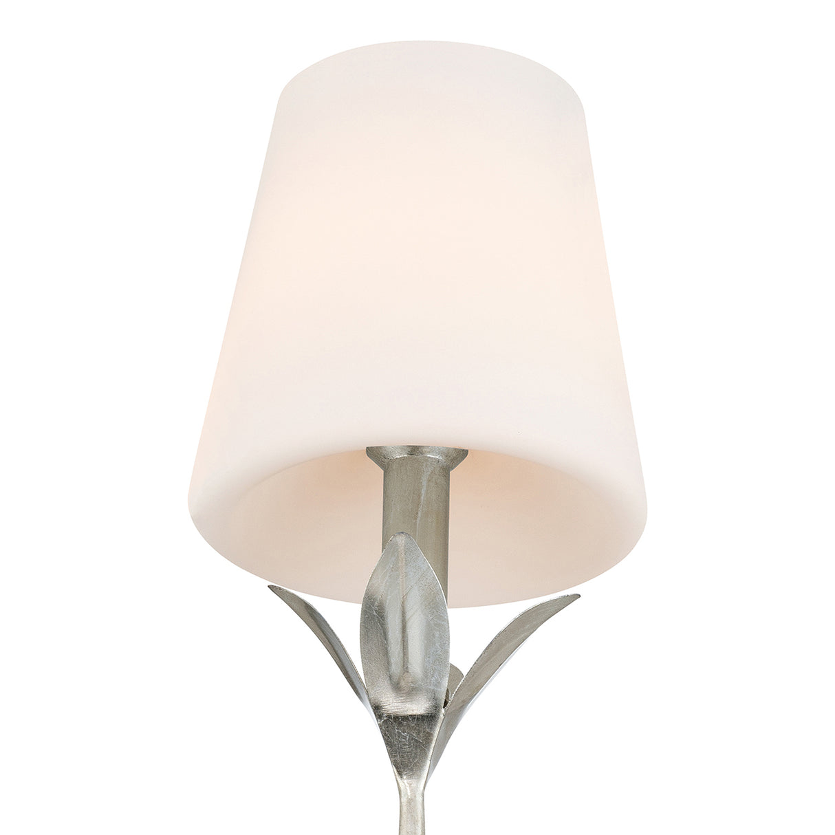 Alice Vanity Wall Sconce 21", Antique Silver and Opal Glass