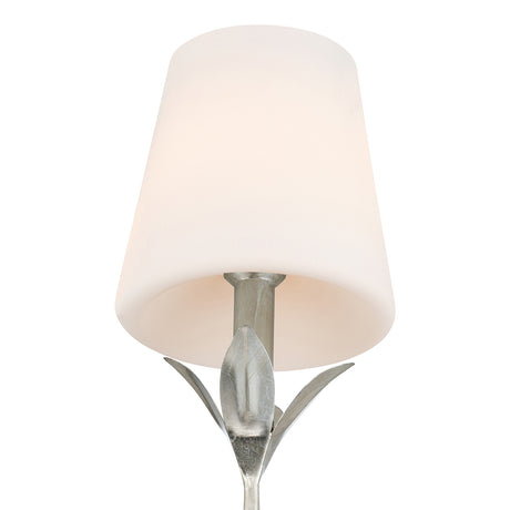 Alice Vanity Wall Sconce 21", Antique Silver and Opal Glass