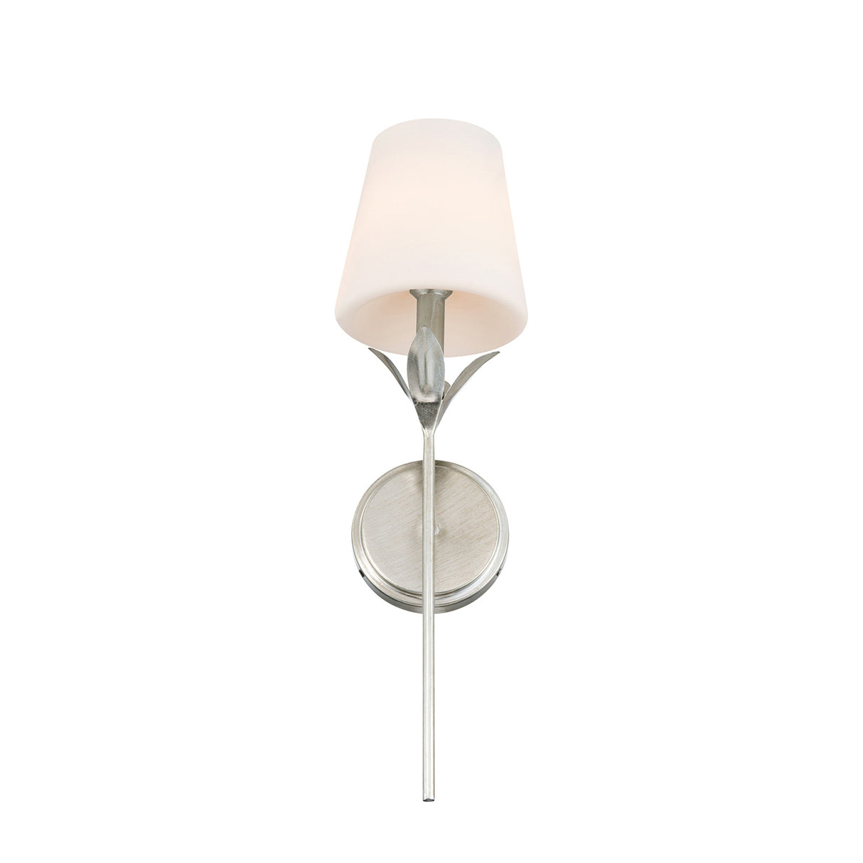 Alice Vanity Wall Sconce 21", Antique Silver and Opal Glass