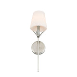 Alice Vanity Wall Sconce 21", Antique Silver and Opal Glass