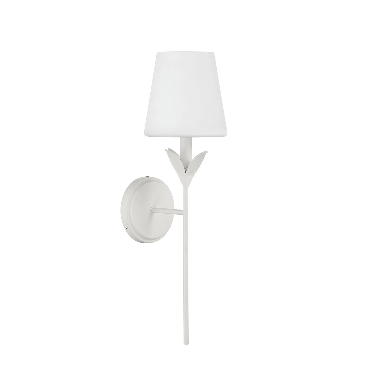 Alice Vanity Wall Sconce 21", Matte White and Opal Glass