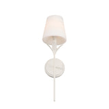 Alice Vanity Wall Sconce 21", Matte White and Opal Glass