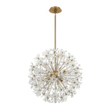 Eliana Large Pendant 24", Aged Brass with Faceted Crystals