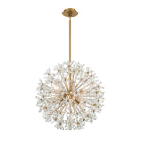 Eliana Large Pendant 24", Aged Brass with Faceted Crystals