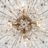 Eliana Semi-Flush 25", Aged Brass with Faceted Crystals