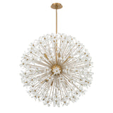 Eliana Extra Large Pendant 34", Aged Brass and Faceted Crystals