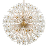 Eliana Extra Large Pendant 34", Aged Brass and Faceted Crystals