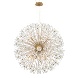 Eliana Extra Large Pendant 34", Aged Brass and Faceted Crystals