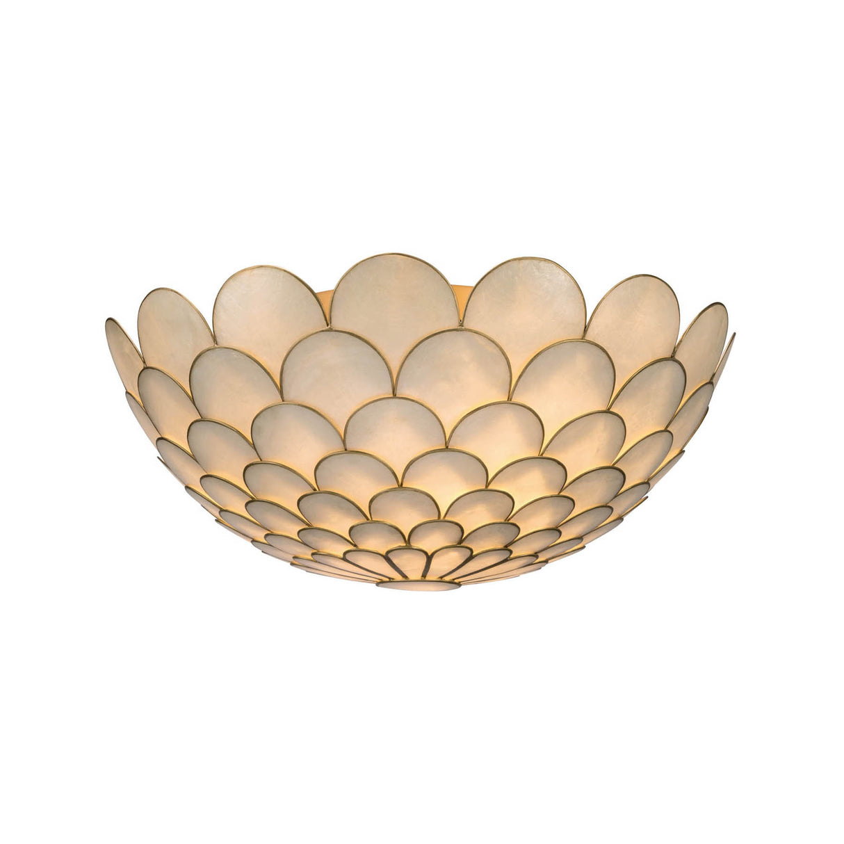 Valentina Semi-Flush 16", Soft Brass and Capiz Shell