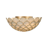 Valentina Semi-Flush 16", Soft Brass and Capiz Shell