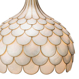 Valentina Medium Pendant 14", Soft Brass and Capiz Shell