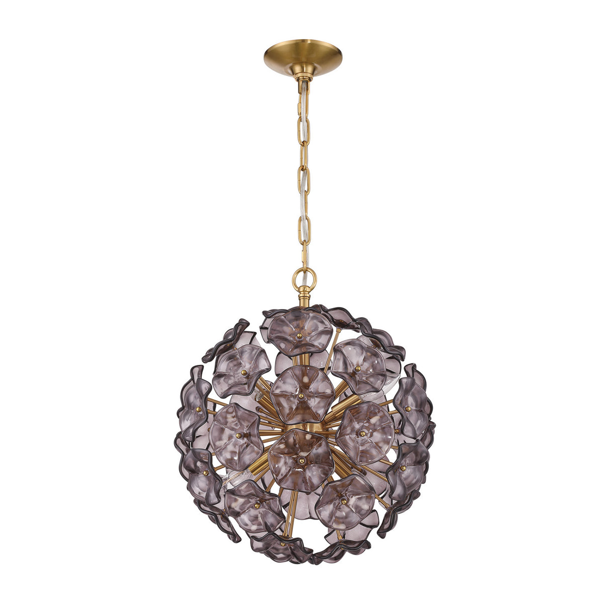 Layla Medium Pendant 18", Smoke Glass