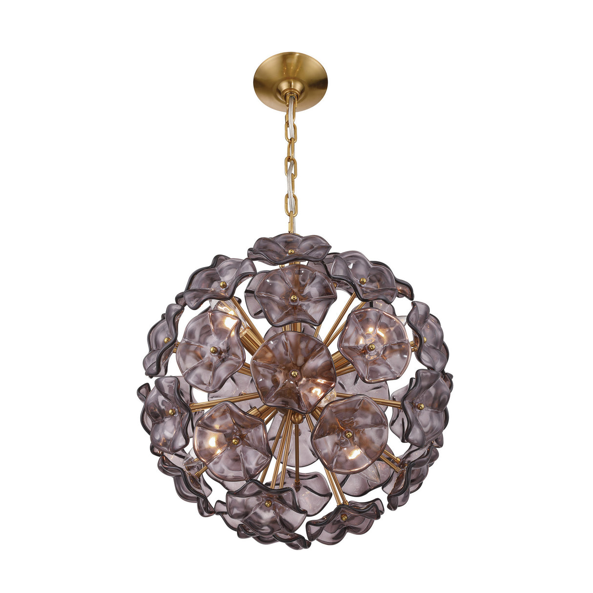 Layla Medium Pendant 18", Smoke Glass