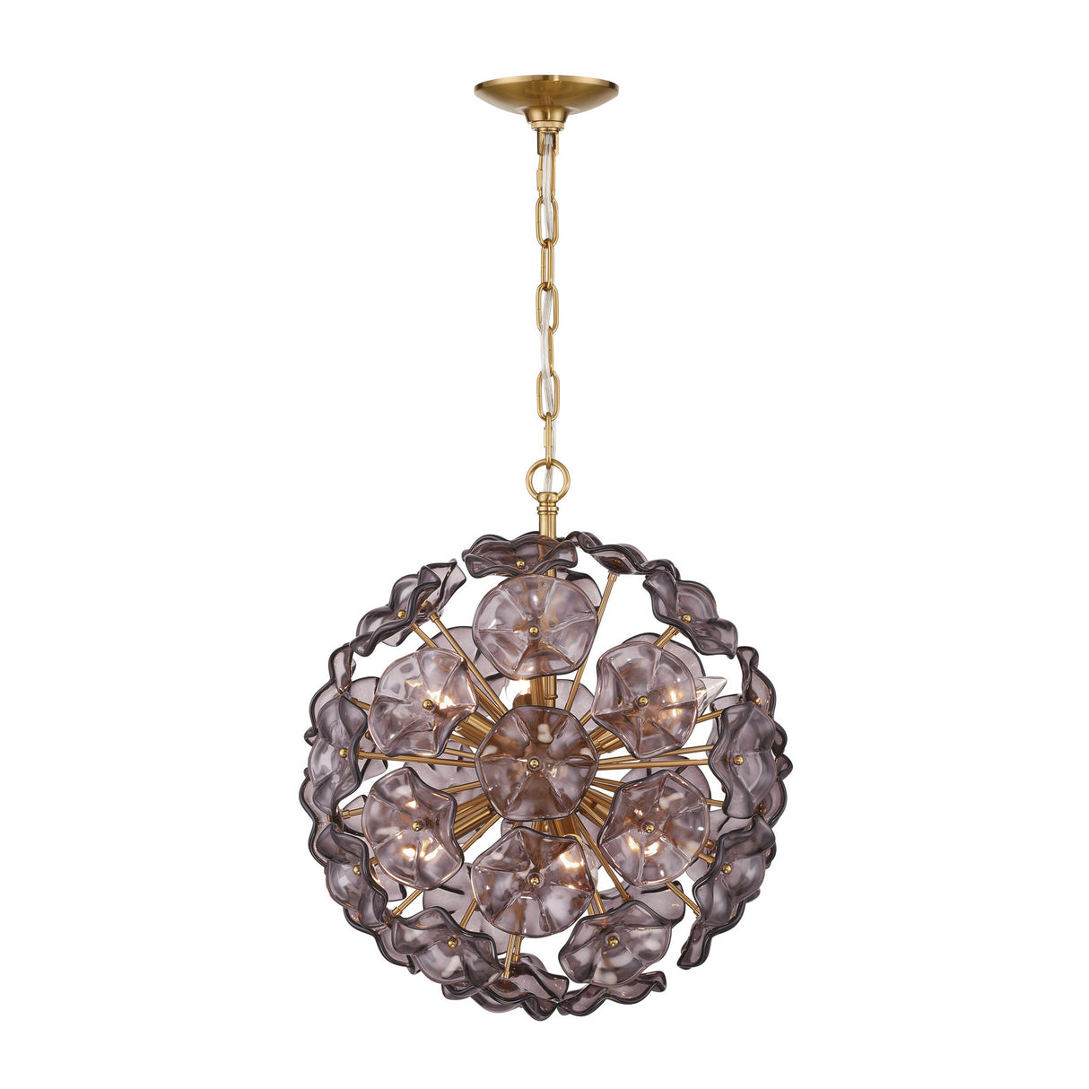 Layla Medium Pendant 18", Smoke Glass