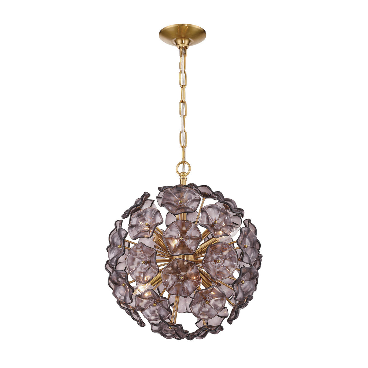 Layla Medium Pendant 18", Smoke Glass