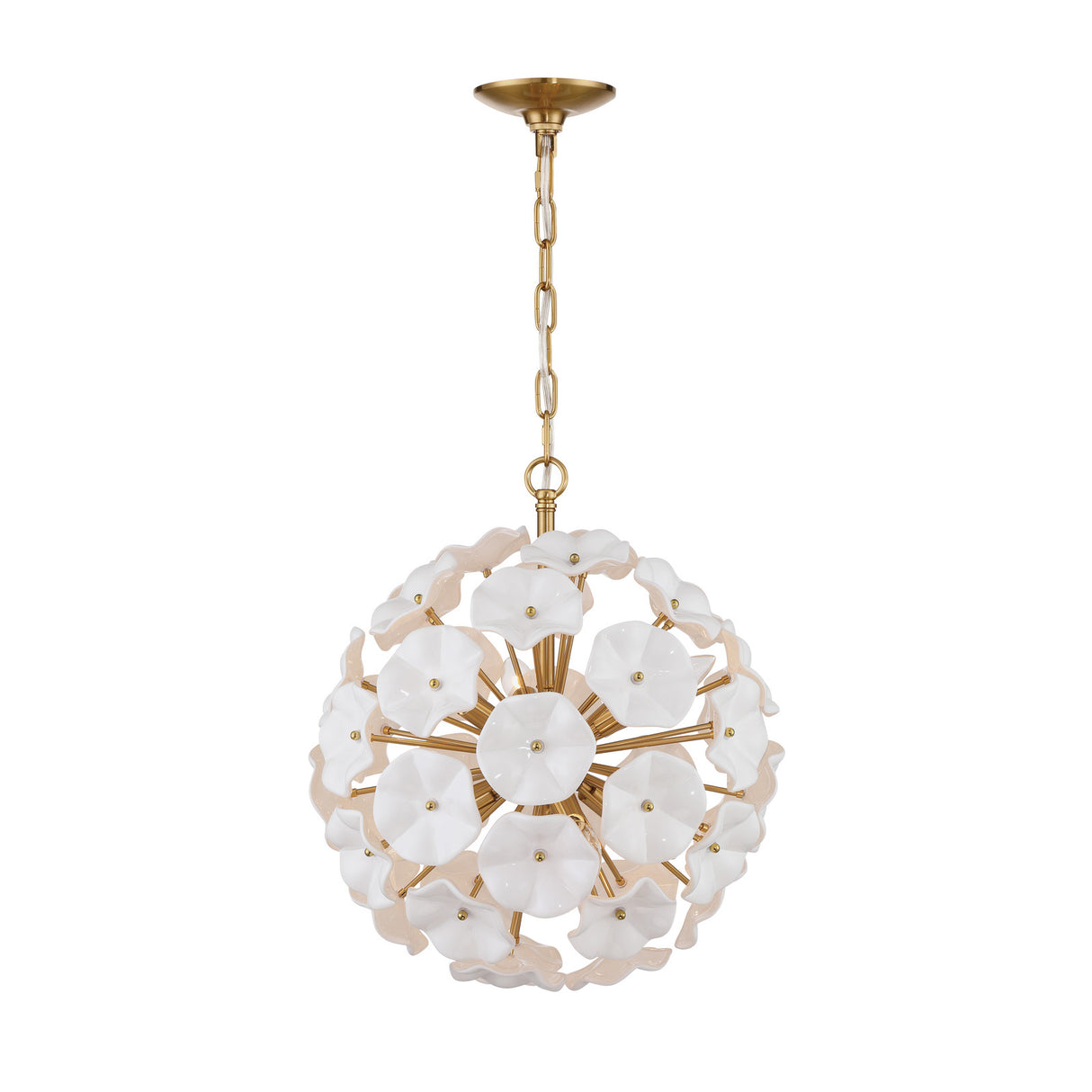 Layla Medium Pendant 18", White Glass