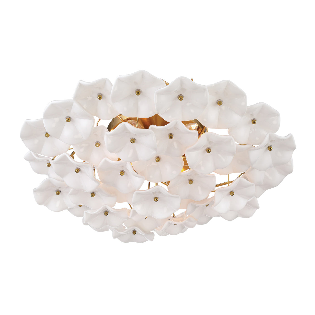 Layla Semi-Flush 22", White Glass