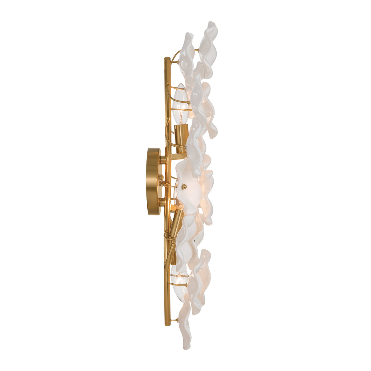 Layla Wall Sconce 23", White Glass