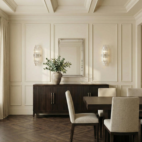 Maxwell Large Wall Sconce 20", Crystal with Polished Nickel