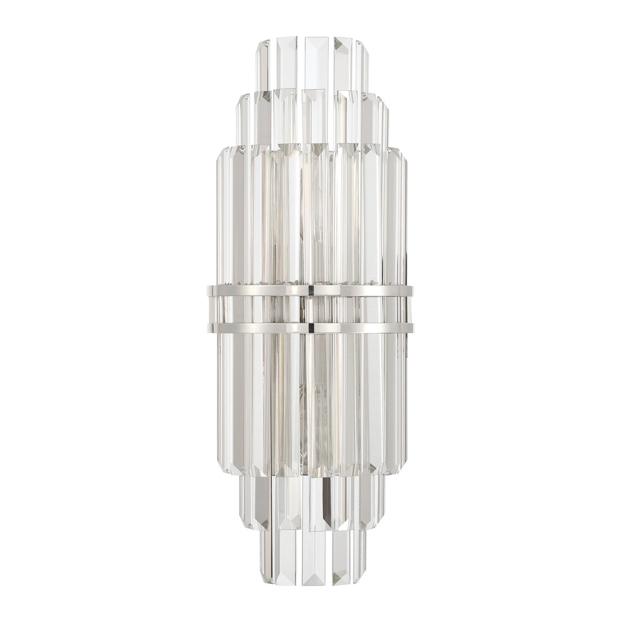 Maxwell Large Wall Sconce 20", Crystal with Polished Nickel
