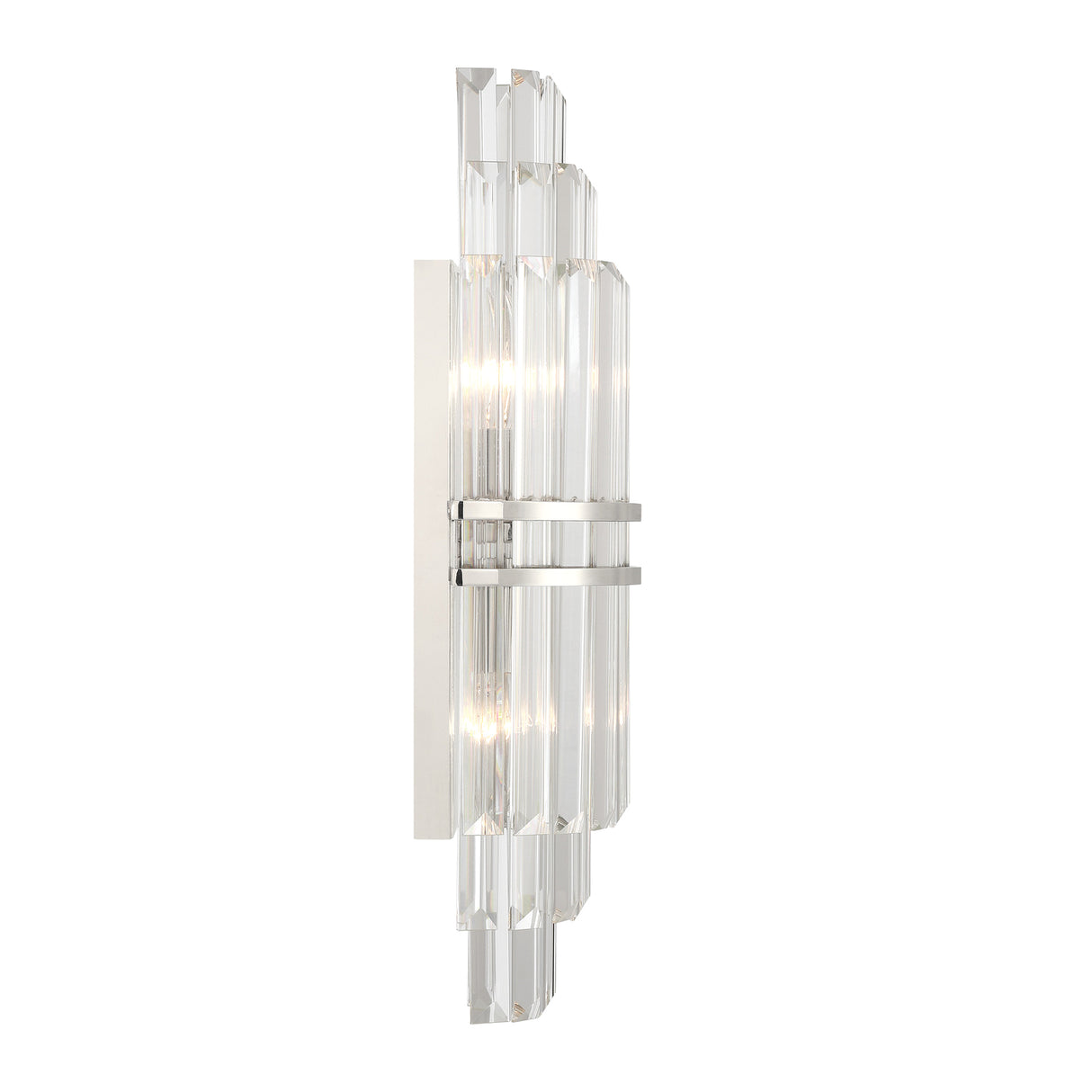 Maxwell Large Wall Sconce 20", Crystal with Polished Nickel