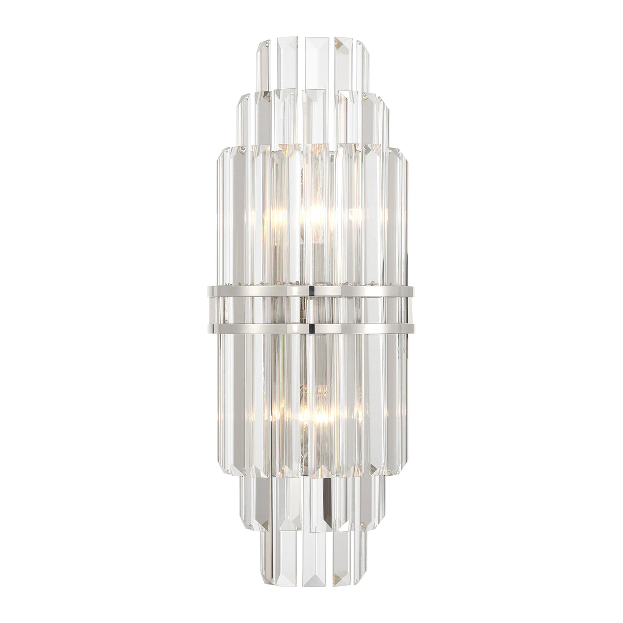 Maxwell Large Wall Sconce 20", Crystal with Polished Nickel