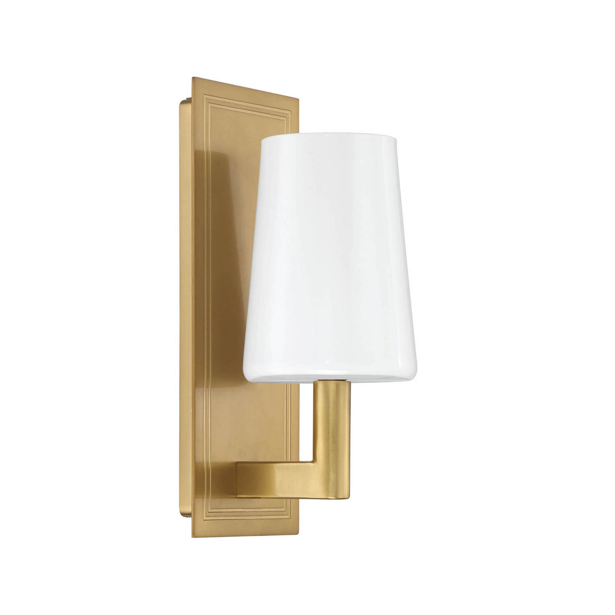 Fyn Wall Sconce 12", Aged Brass with Opal Glass