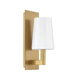 Fyn Wall Sconce 12", Aged Brass with Opal Glass