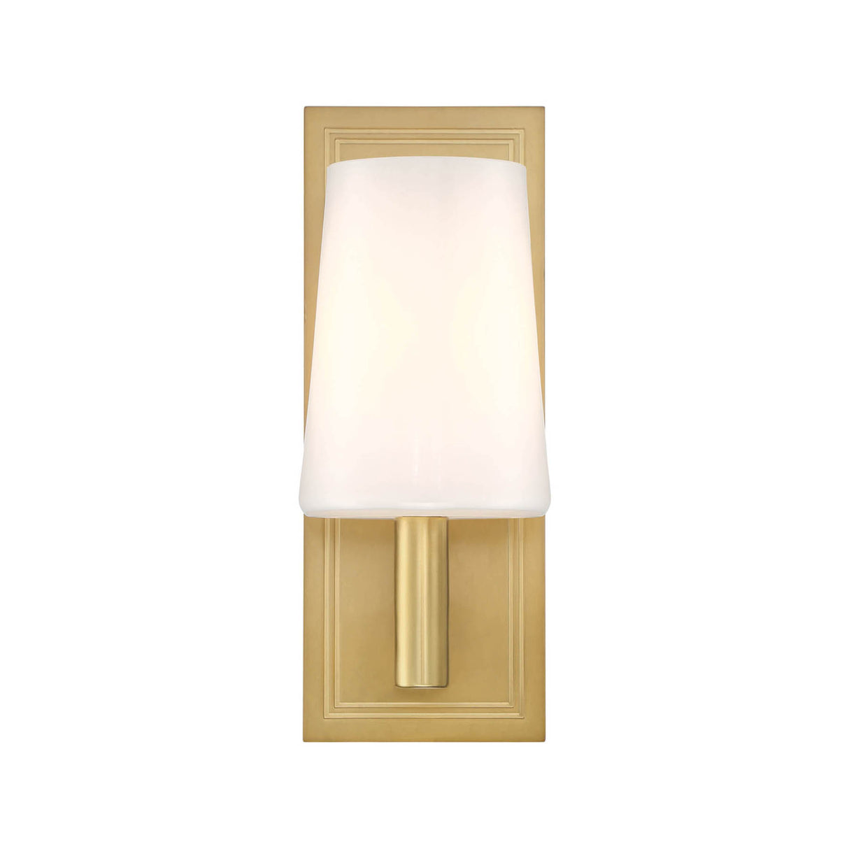 Fyn Wall Sconce 12", Aged Brass with Opal Glass