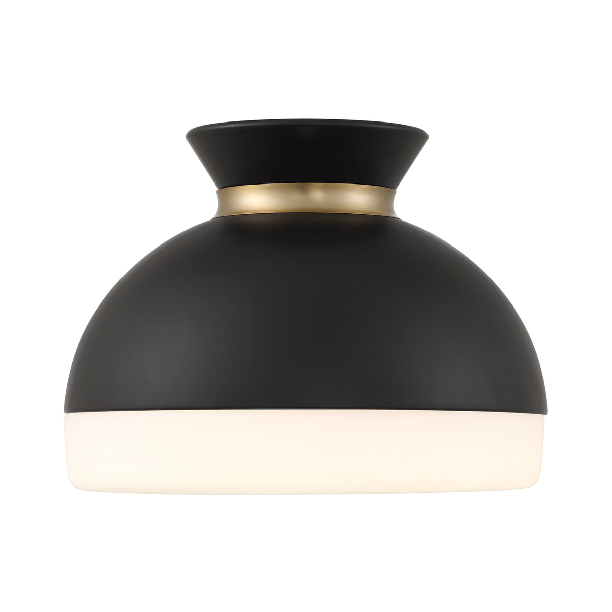 Elody Medium Flush Mount 15", Matte Black and Brass