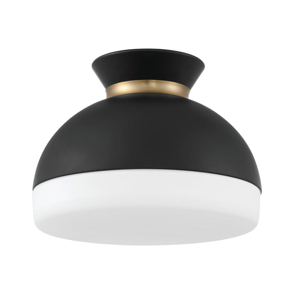 Elody Medium Flush Mount 15", Matte Black and Brass