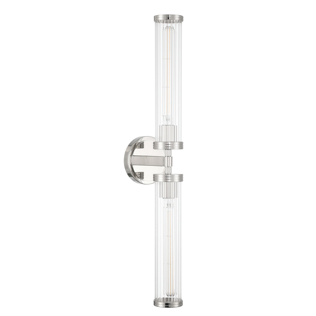 Dexter 2 Light Wall Sconce 29", Polished Nickel