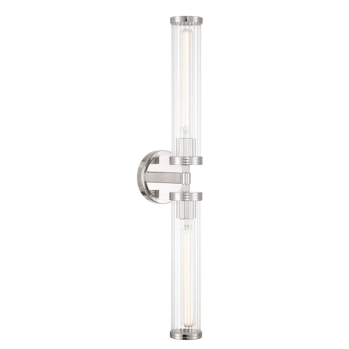 Dexter 2 Light Wall Sconce 29", Polished Nickel