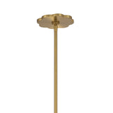 Claire Small Pendant 10", Brass and Strie Glass