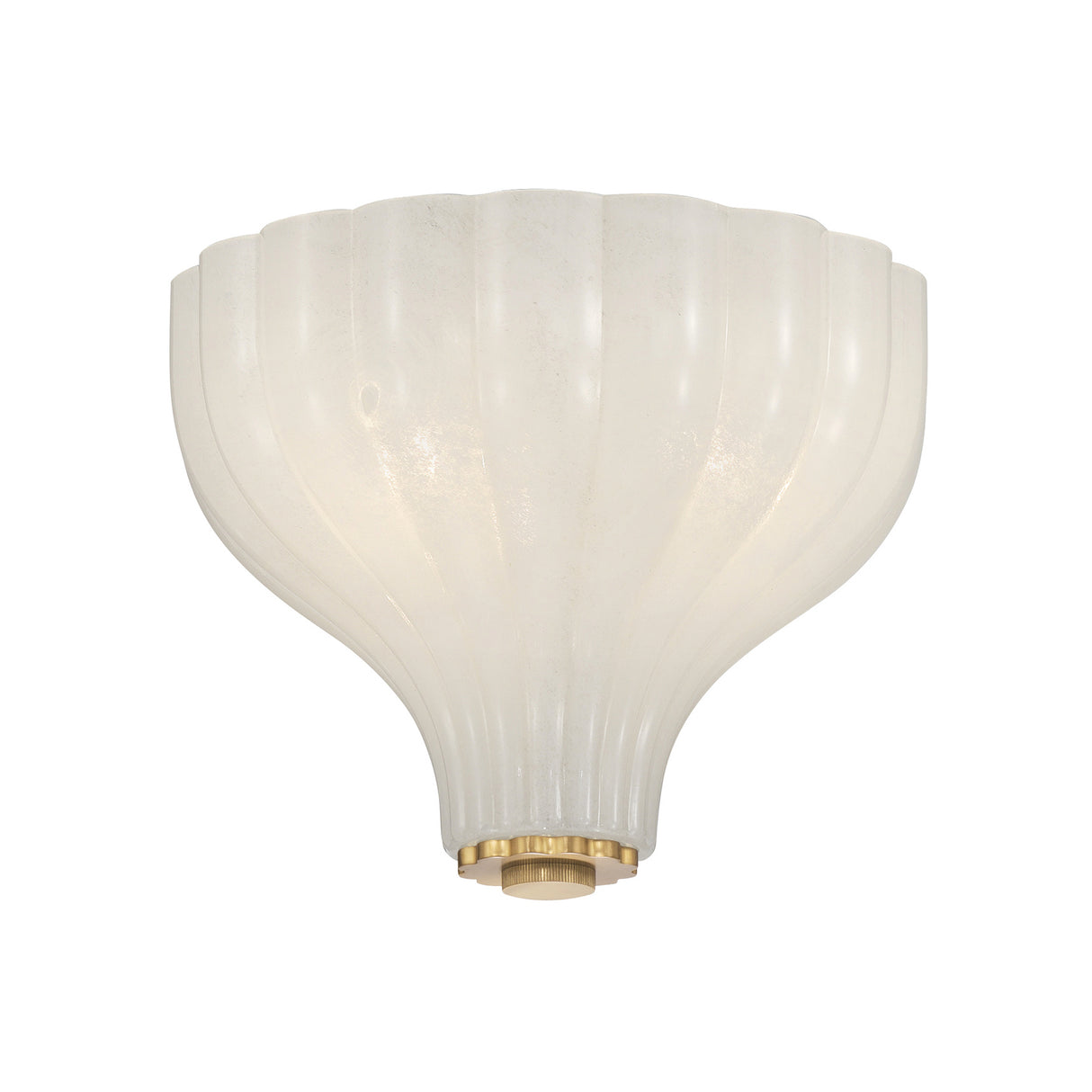 Claire Semi-Flush 10", Brass and Strie Glass