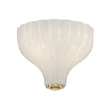 Claire Semi-Flush 10", Brass and Strie Glass